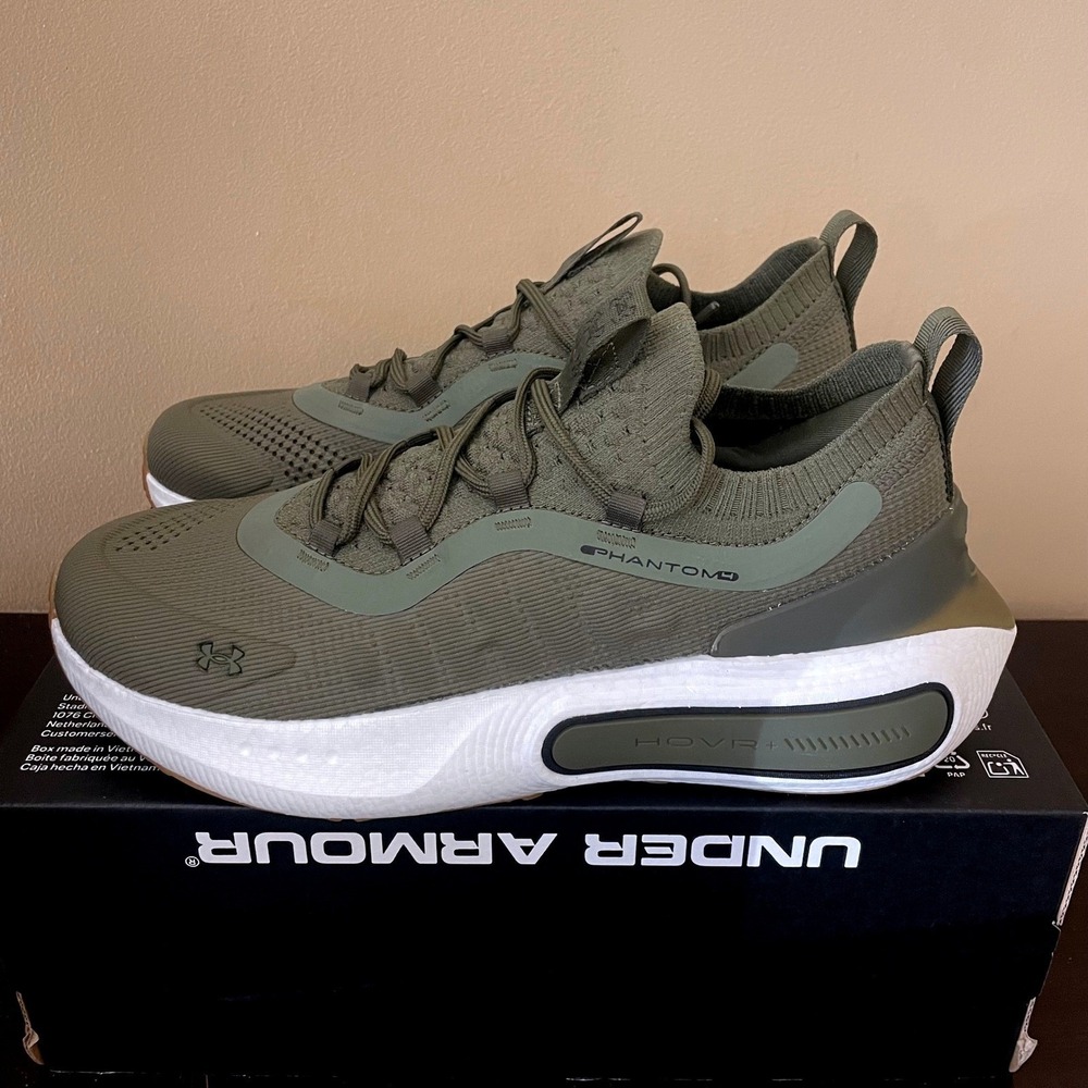 Under Armour HOVR Phantom 3 Mens Running Shoes Olive Green 3027593-390 Size 9
